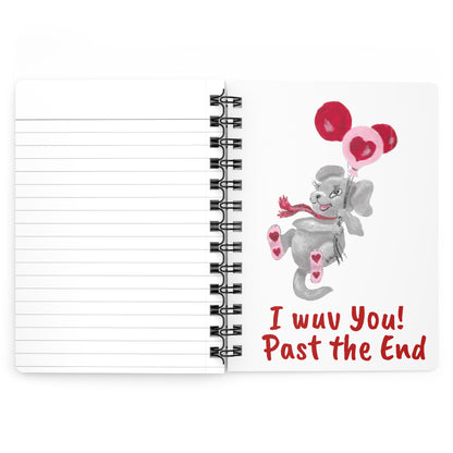 Unique Spiral Bound Journal with Humorous "I wuv You" Quote and cute ItsyMammal  Depiction