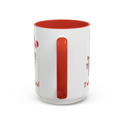 Coffee Mug - Humorous 'I wuv you!' Design with Original Itsy Mammal (11, 15oz)
