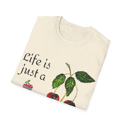 "Life is just a Bowl of Chocolate Covered Cherries" Unisex Softstyle T-Shirt in 10 Colorways